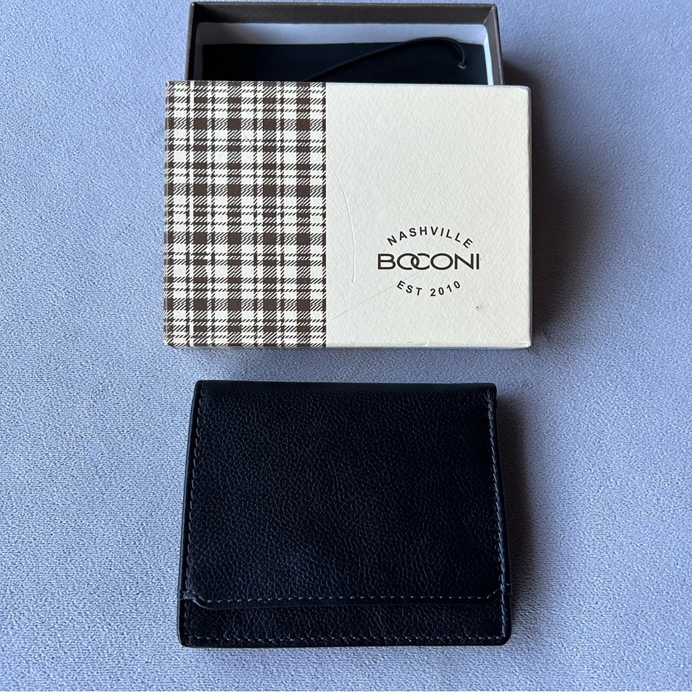 Boconi ~ Bifold Wallet ~ Black Leather